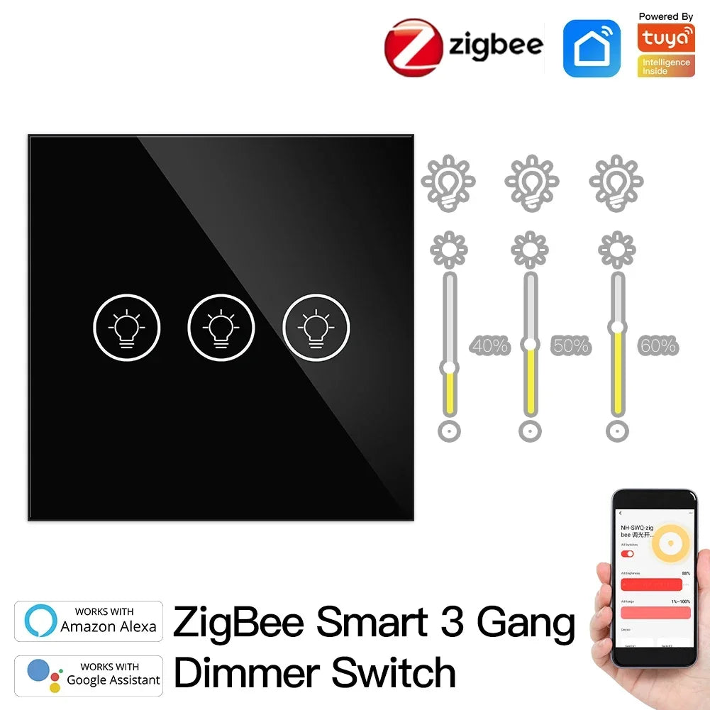 ZigBee Multi-gang Smart Light Dimmer Switch