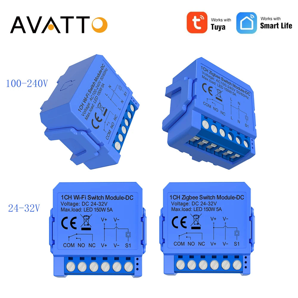 AVATTO Tuya WiFi/ZigBee Smart Dry Contact Module