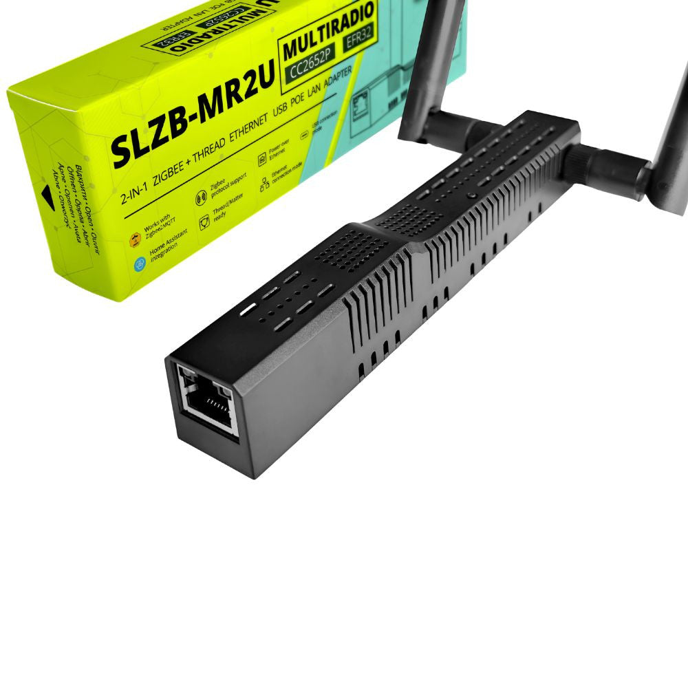 SMLIGHT SLZB-MR2U – Zigbee, Matter over Thread, Ethernet, PoE, USB, Wi-Fi adapter, black (CC2652P + EFR32MG21)