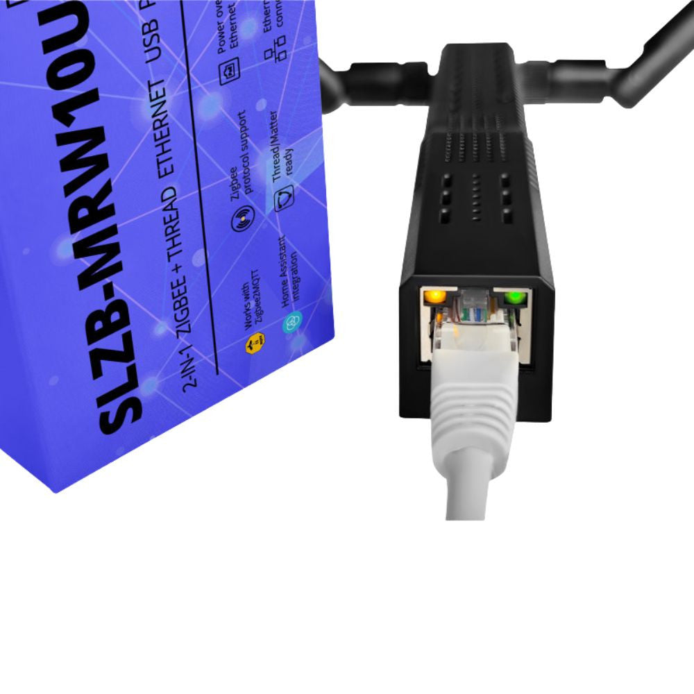 SMLIGHT SLZB-MRW10U – Multi-Radio PoE Adapter, Zigbee, Thread, Z-Wave, Matter, black (ESP32+CC2674P10+EFR32ZG23)