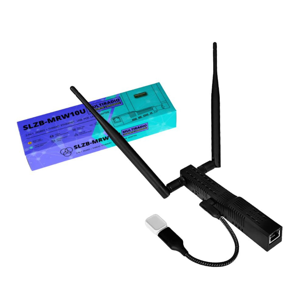 SMLIGHT SLZB-MRW10U – Multi-Radio PoE Adapter, Zigbee, Thread, Z-Wave, Matter, black (ESP32+CC2674P10+EFR32ZG23)