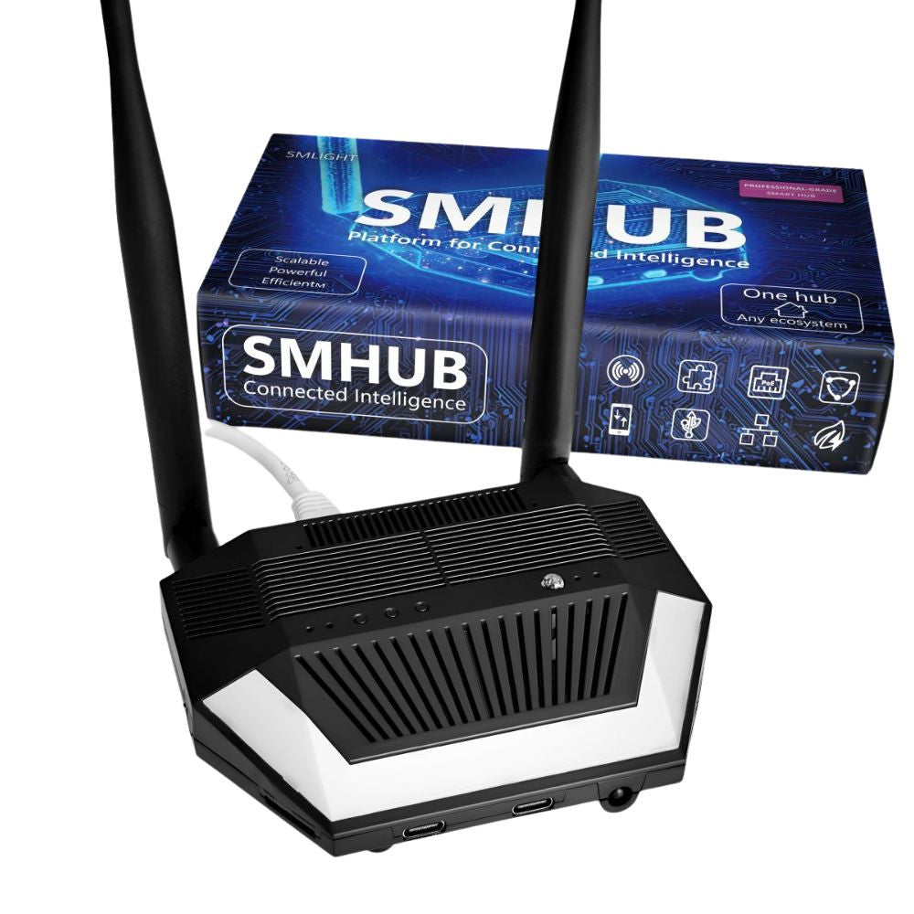 SMLIGHT SMHUB Premium  –  Multi-Radio Smart Home Hub, Zigbee, Thread, Wi-Fi, Bluetooth, Z-Wave, 4G/LTE, IR, Ethernet, Matter bridge, black, (P10+MG24)