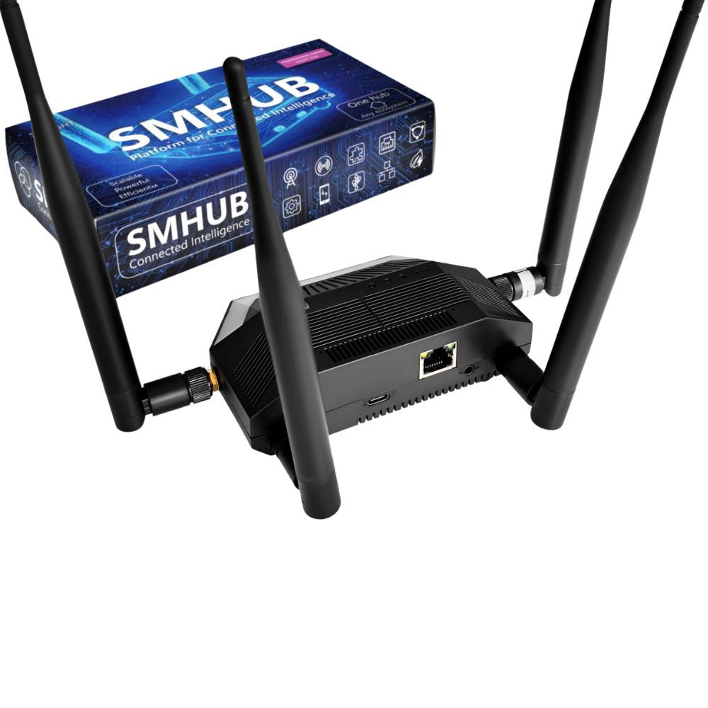 SMLIGHT SMHUB Premium  –  Multi-Radio Smart Home Hub, Zigbee, Thread, Wi-Fi, Bluetooth, Z-Wave, 4G/LTE, IR, Ethernet, Matter bridge, black, (P10+MG24)
