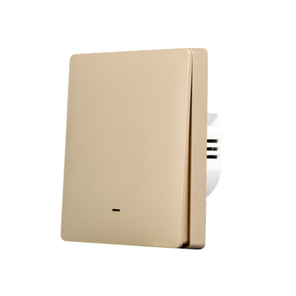 SmartWise B61 UNI Zigbee 3.0 + RF, 1-gang smart wall switch, universial wiring, physical push-button, gold colour