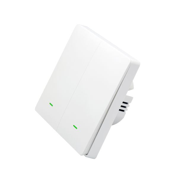 SmartWise B62 UNI Wi-Fi + eWeLink-Remote, 2-gang smart wall switch, universial wiring, physical push-button, white