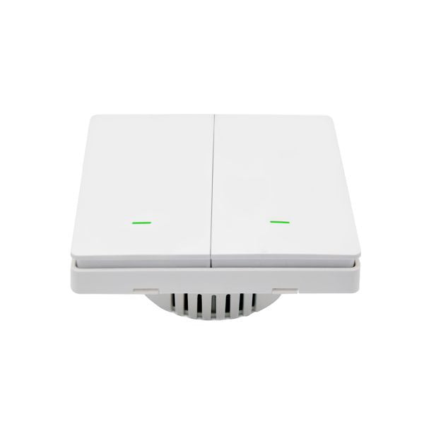 SmartWise B62 UNI Wi-Fi + eWeLink-Remote, 2-gang smart wall switch, universial wiring, physical push-button, white