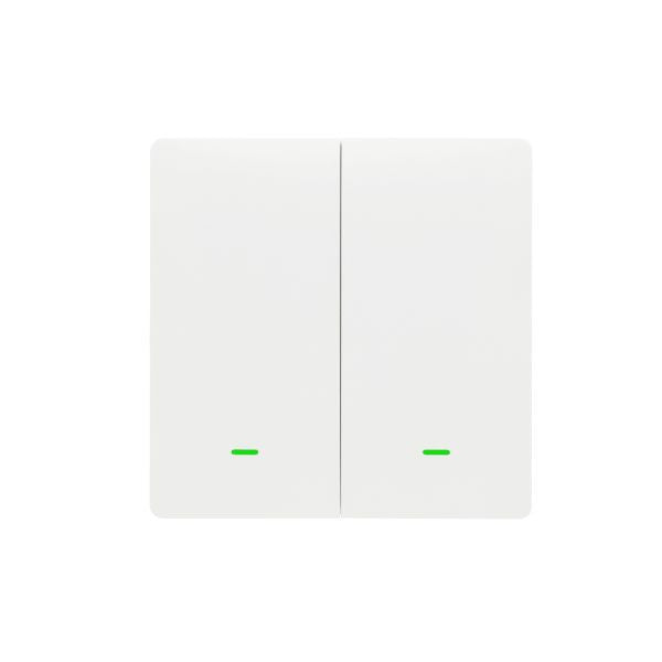 SmartWise B62 UNI Wi-Fi + eWeLink-Remote, 2-gang smart wall switch, universial wiring, physical push-button, white
