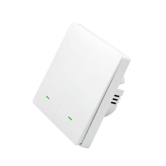 SmartWise B62 UNI Zigbee 3.0 + RF, 2-gang smart wall switch, universial wiring, physical push-button, white