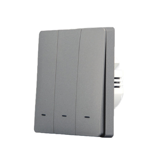SmartWise B63 UNI Zigbee 3.0 + RF, 3-gang smart wall switch, universial wiring, physical push-button, grey