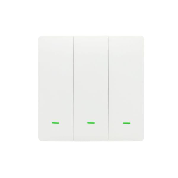 SmartWise B63 UNI Zigbee 3.0 + RF, 3-gang smart wall switch, universial wiring, physical push-button, white