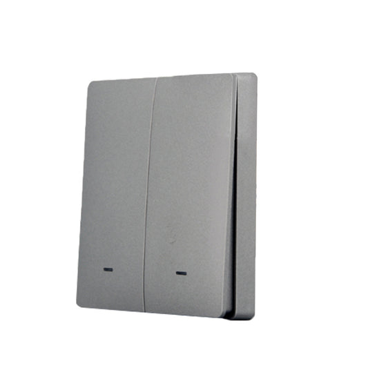 SmartWise BEREM2 Bluetooth (eWeLink-Remote) wireless switch with 2 button, grey push button front panel