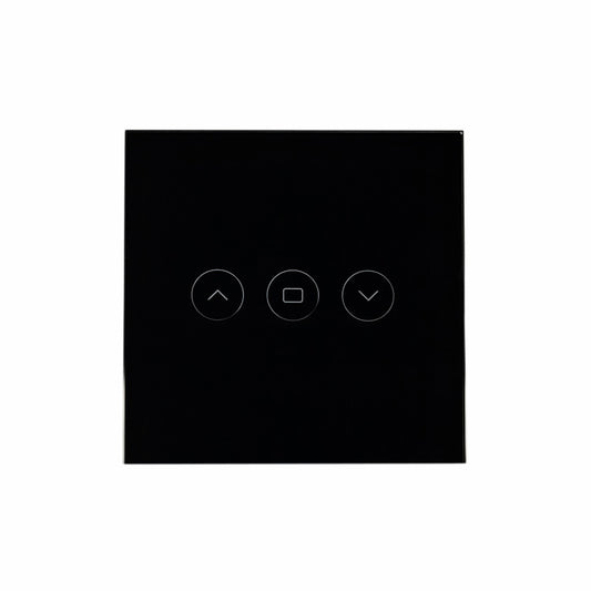 SmartWise roller shutter / shader / curtain smart switch, eWeLink compatible, with black touch glass front panel