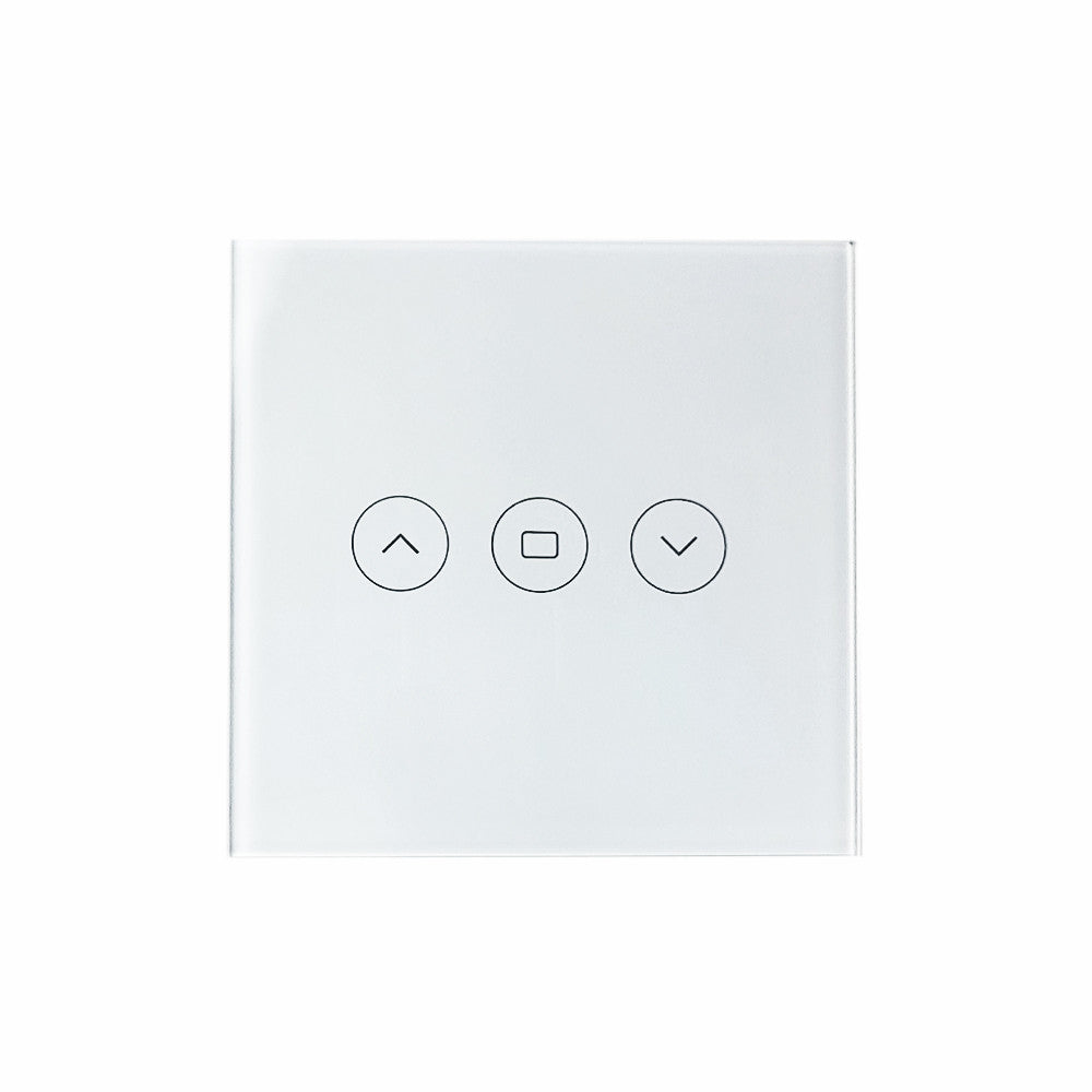 SmartWise roller shutter / shader / curtain smart switch, eWeLink compatible, with white touch glass front panel