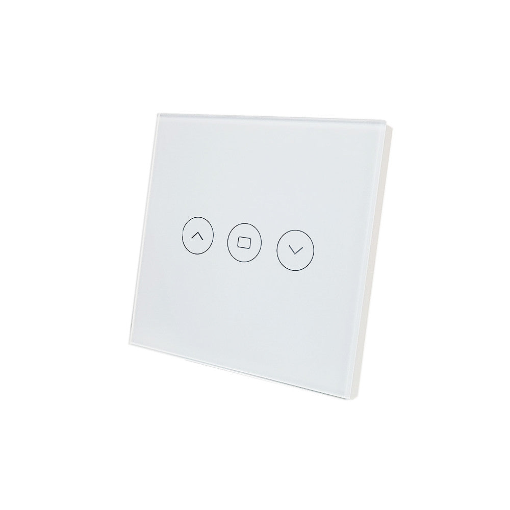 SmartWise roller shutter / shader / curtain smart switch, eWeLink compatible, with white touch glass front panel