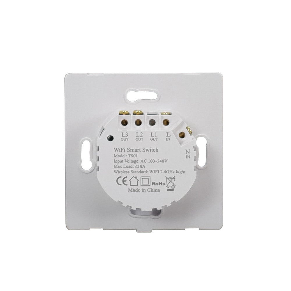 SmartWise T63 UNI Wi-Fi + eWeLink-Remote, 3-gang smart wall switch with universal wiring and touch switch, WITHOUT FRONT PANEL