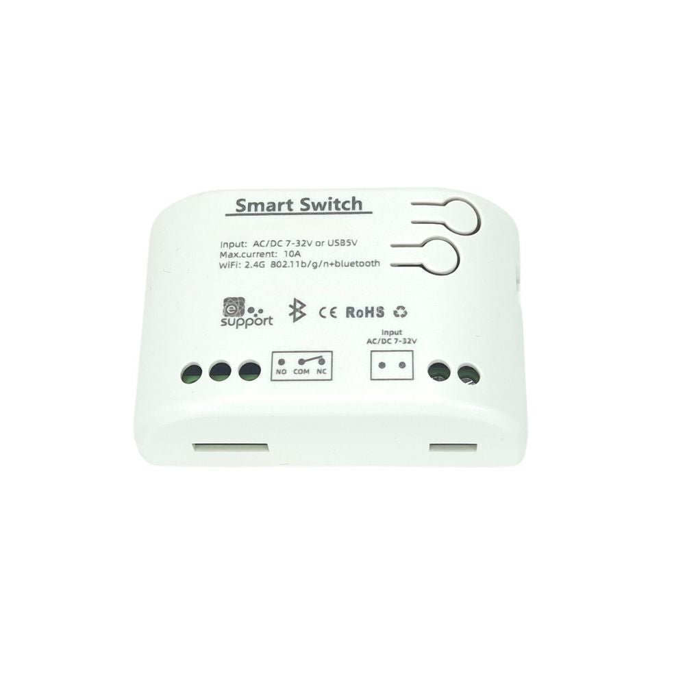 SmartWise 5V-32V Wi-Fi + Bluetooth 1-gang smart relay switch, NO/NC, dry contact, momentary switch, eWeLink compatible