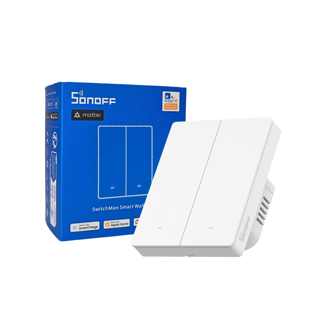 SONOFF SwitchMan M5 Wi-Fi / Matter smart wall switch, 2-gang, modular version, white (M5-2C-80W)