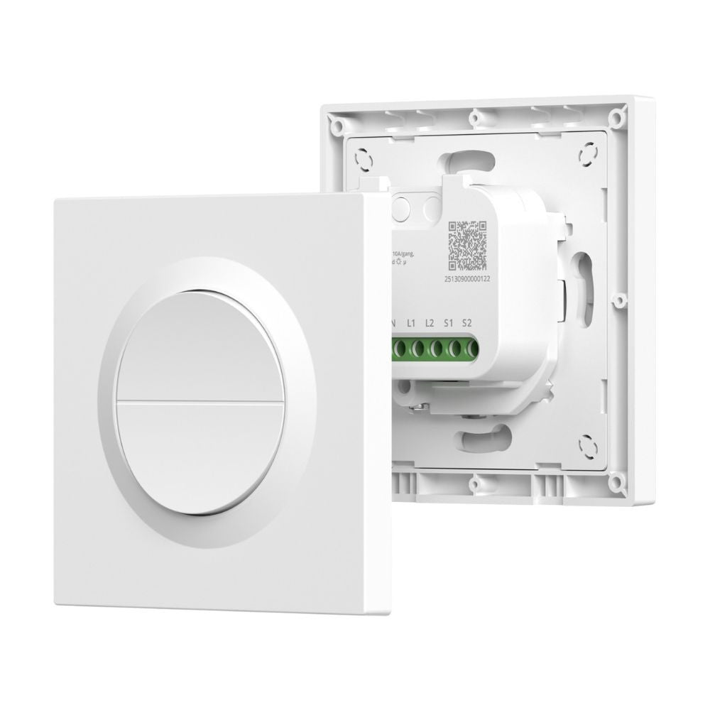 SONOFF Orb-MW2 2-Gang Matter over Wi-Fi Smart Switch – dual-channel switch, Wi-Fi, Matter, white (MINI-2GS-E)