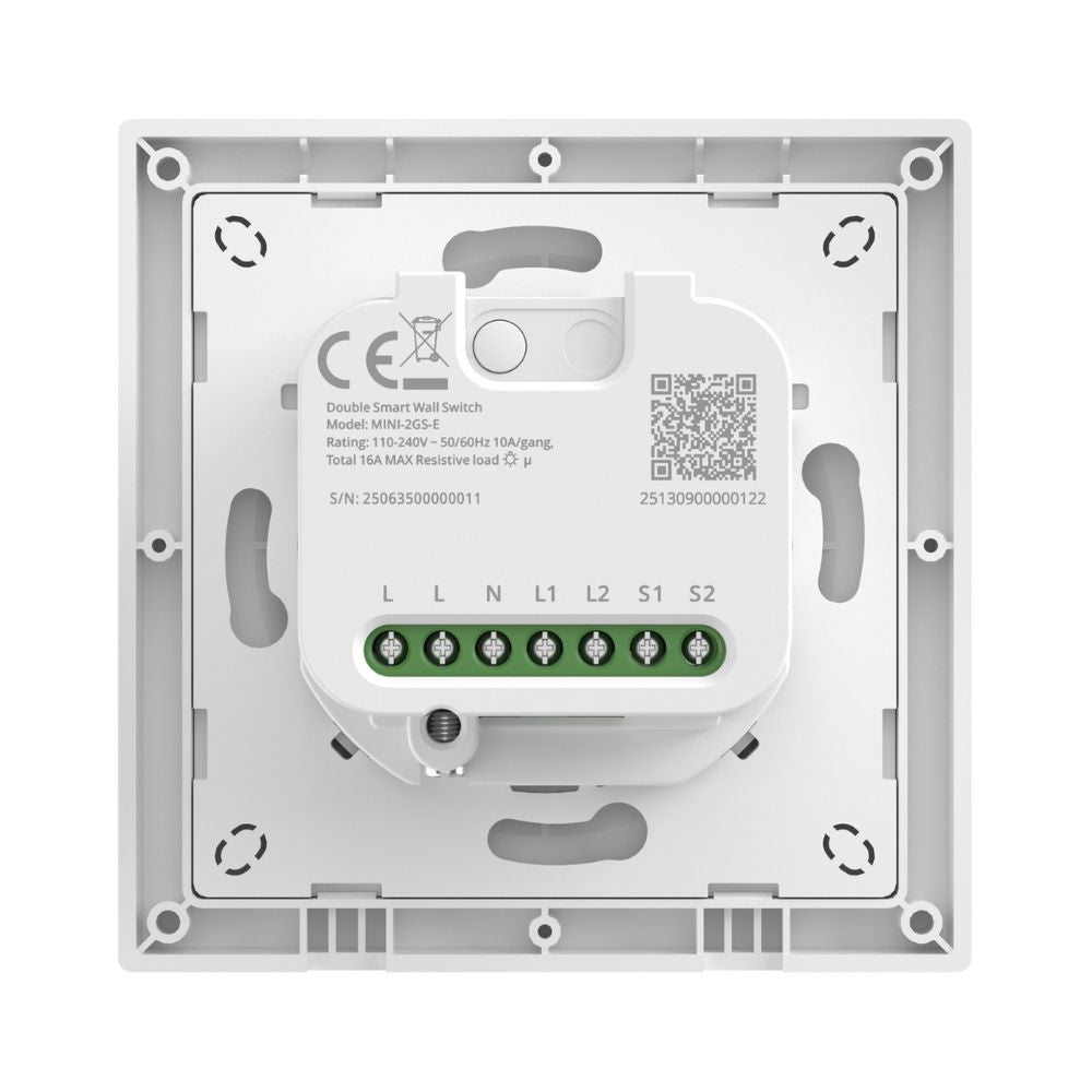 SONOFF Orb-MW2 2-Gang Matter over Wi-Fi Smart Switch – dual-channel switch, Wi-Fi, Matter, white (MINI-2GS-E)