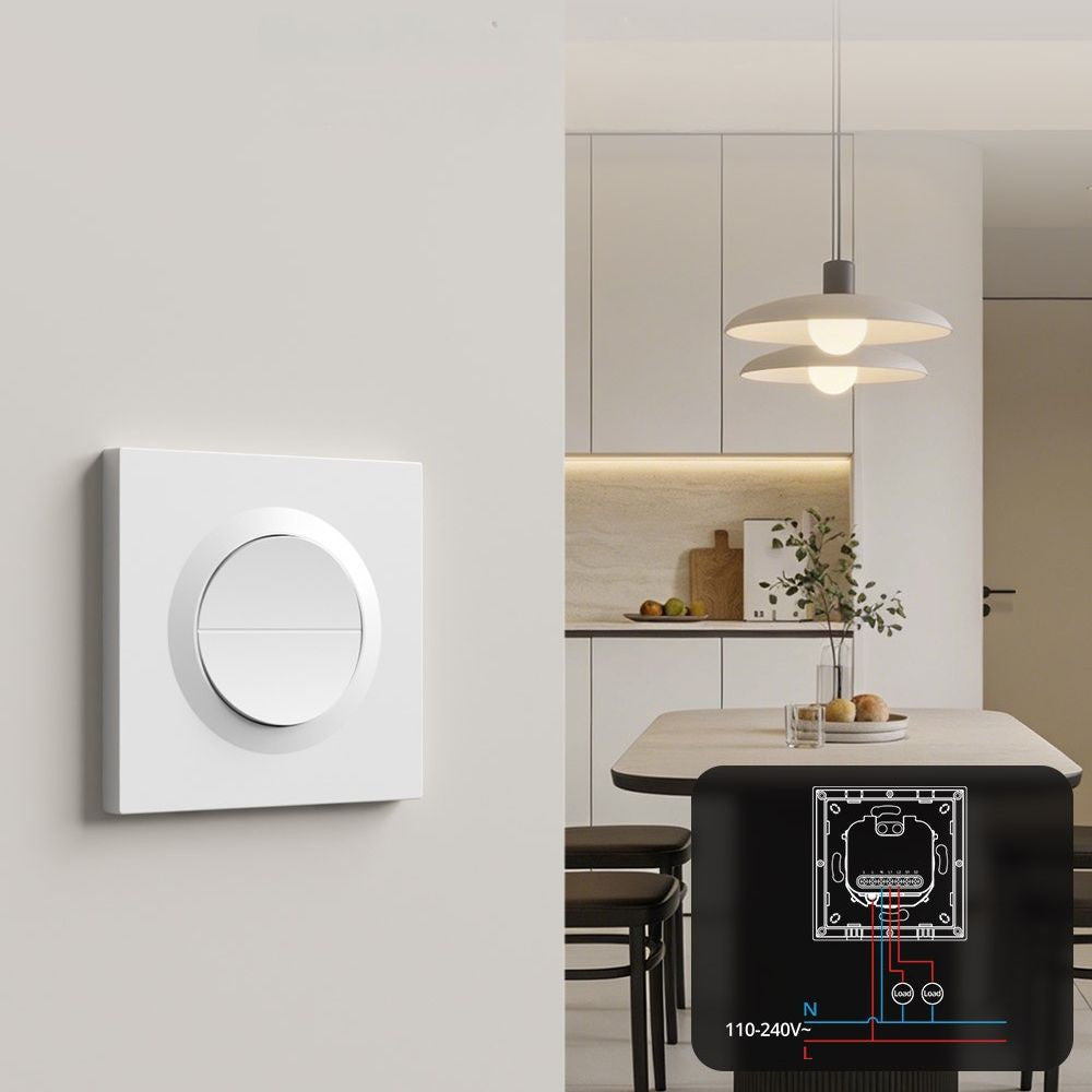 SONOFF Orb-MW2 2-Gang Matter over Wi-Fi Smart Switch – dual-channel switch, Wi-Fi, Matter, white (MINI-2GS-E)