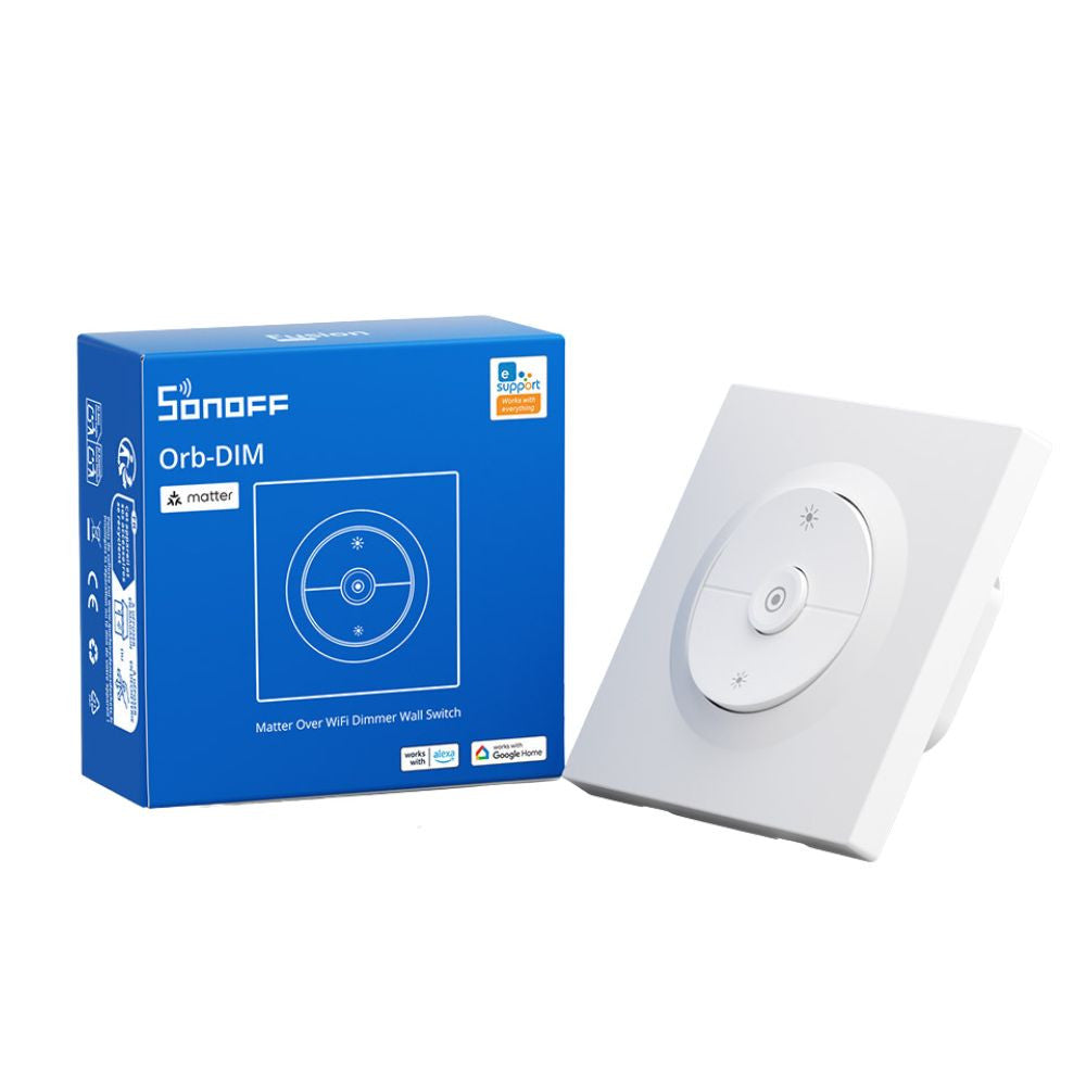 SONOFF Orb-DIM Matter over Wi-Fi Dimmer Wall Switch – dimmer switch with power monitoring, Matter, Wi-Fi, white (MINI-DIM-E)