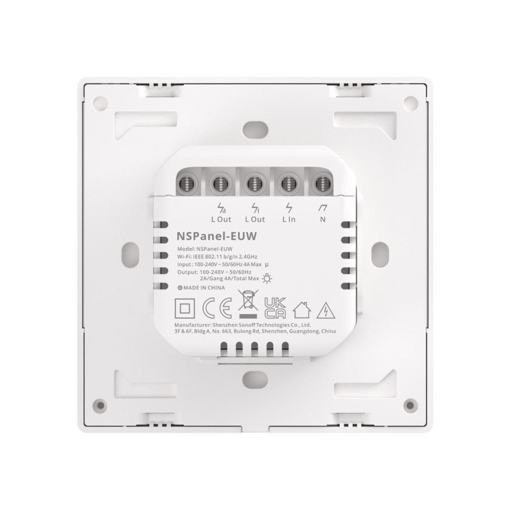 Sonoff NSPanel WHITE 2-gang smart WiFi wall switch with LED panel, thermostat and smart scene switch feature