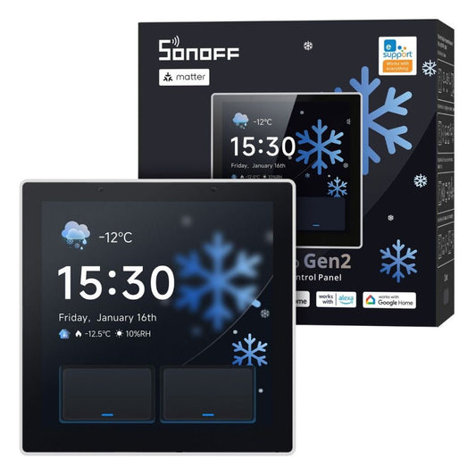 SONOFF NSPanel Pro Gen2 Smart Home Control Panel – Central control panel with two-channel relay, Wi-Fi, Zigbee, Matter, Bluetooth, white (NSPanel86PW-Relay)
