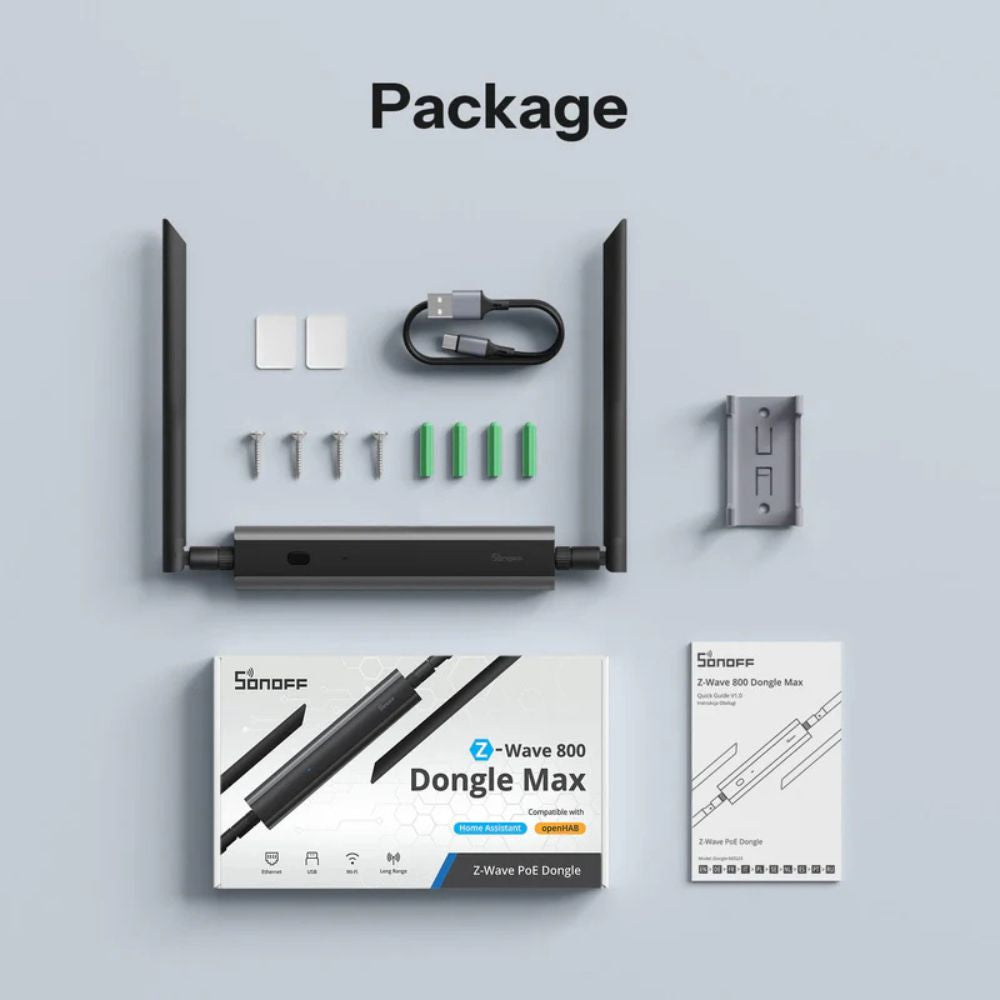 SONOFF Z-Wave 800 PoE Dongle Max – Z-Wave LR network adapter, Wi-Fi, PoE, USB, grey (Dongle-MZG23)