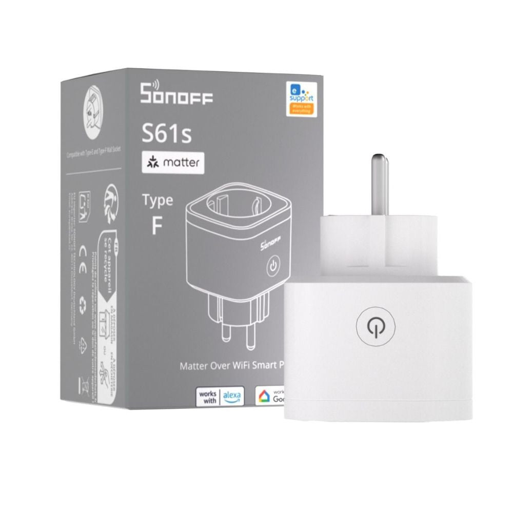 SONOFF S61s Gen2 – Smart Plug with Energy Monitoring, Wi-Fi, Matter, white (S61STPF)