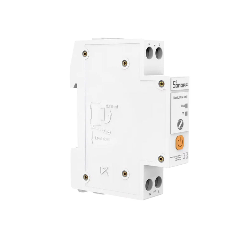 Sonoff Basic DIN Rail – Relay module, 1‑circuit, with energy monitoring, DIN‑rail mount, 32A, Zigbee, Bluetooth