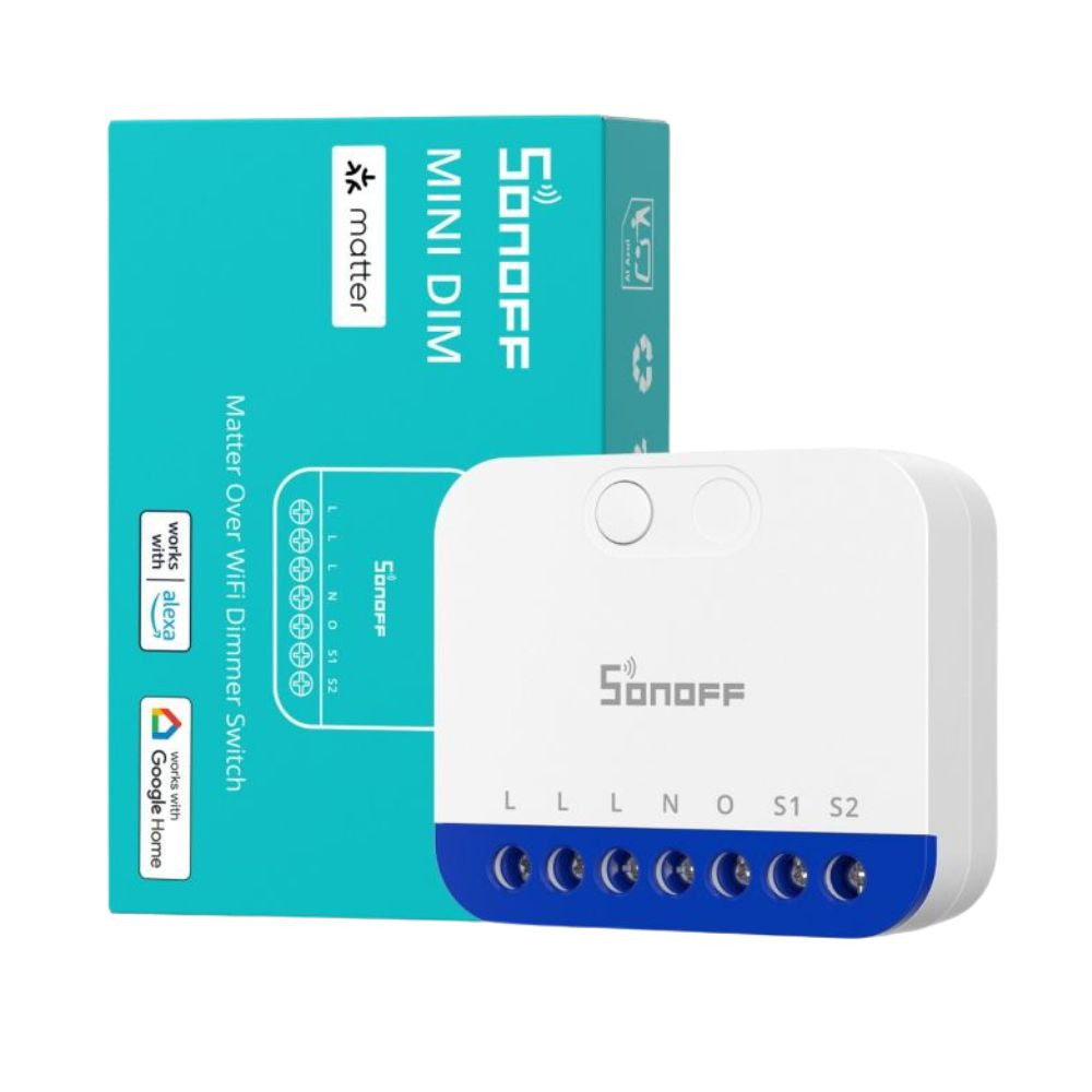 Sonoff MINI-DIM Matter Over Wi-Fi Dimmer Switch –  dimmer module with power meter, Matter, Wi-Fi