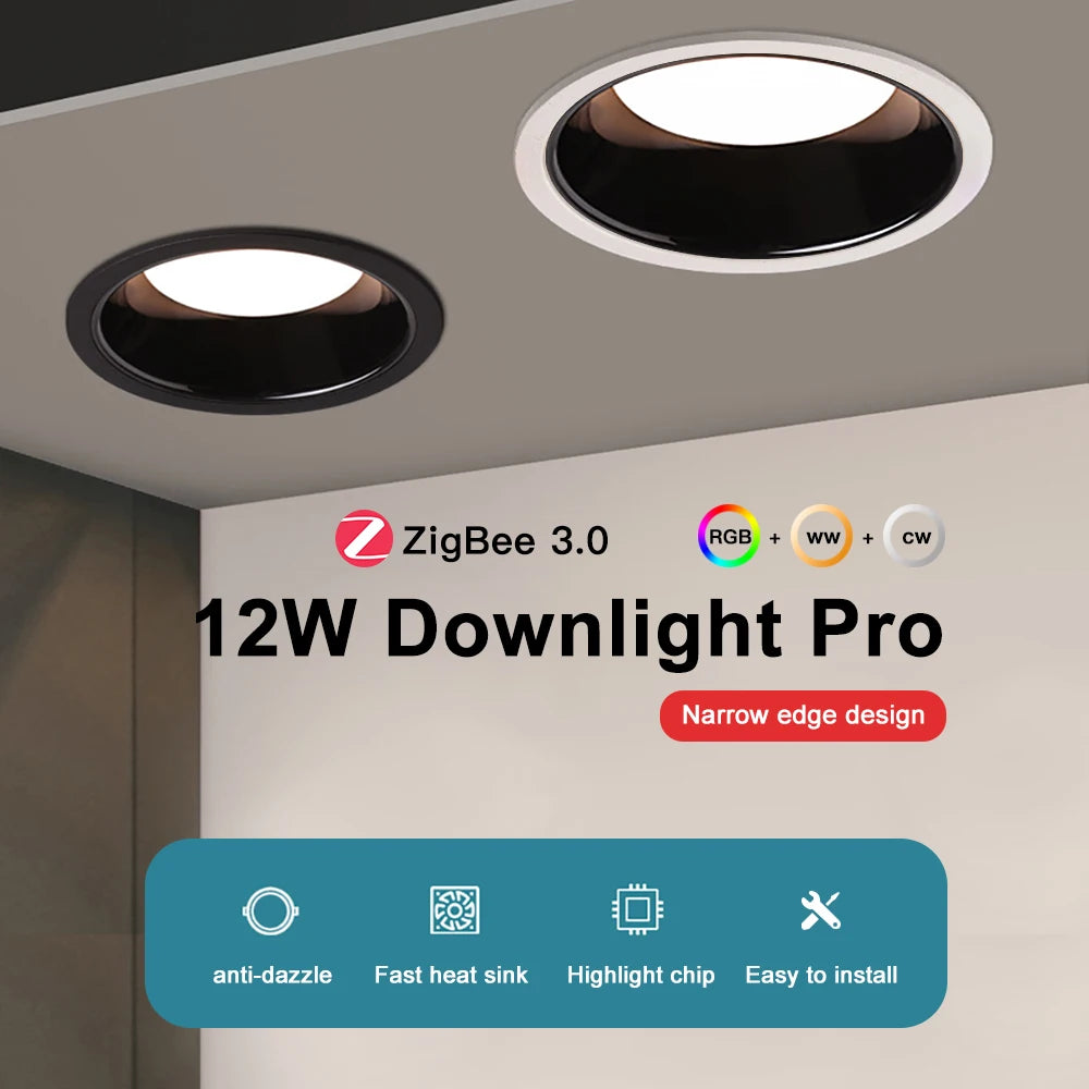 ZigBee3.0 GLEDOPTO 12W RGBCCT LED Smart Ceiling Light
