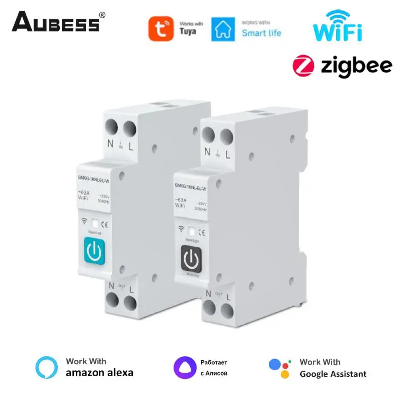 Tuya WiFi ZigBee Smart Circuit Breaker With Metering