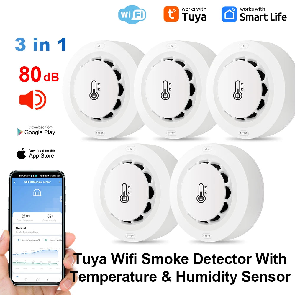 Tuya Wifi BT Two Connection Smoke Detector