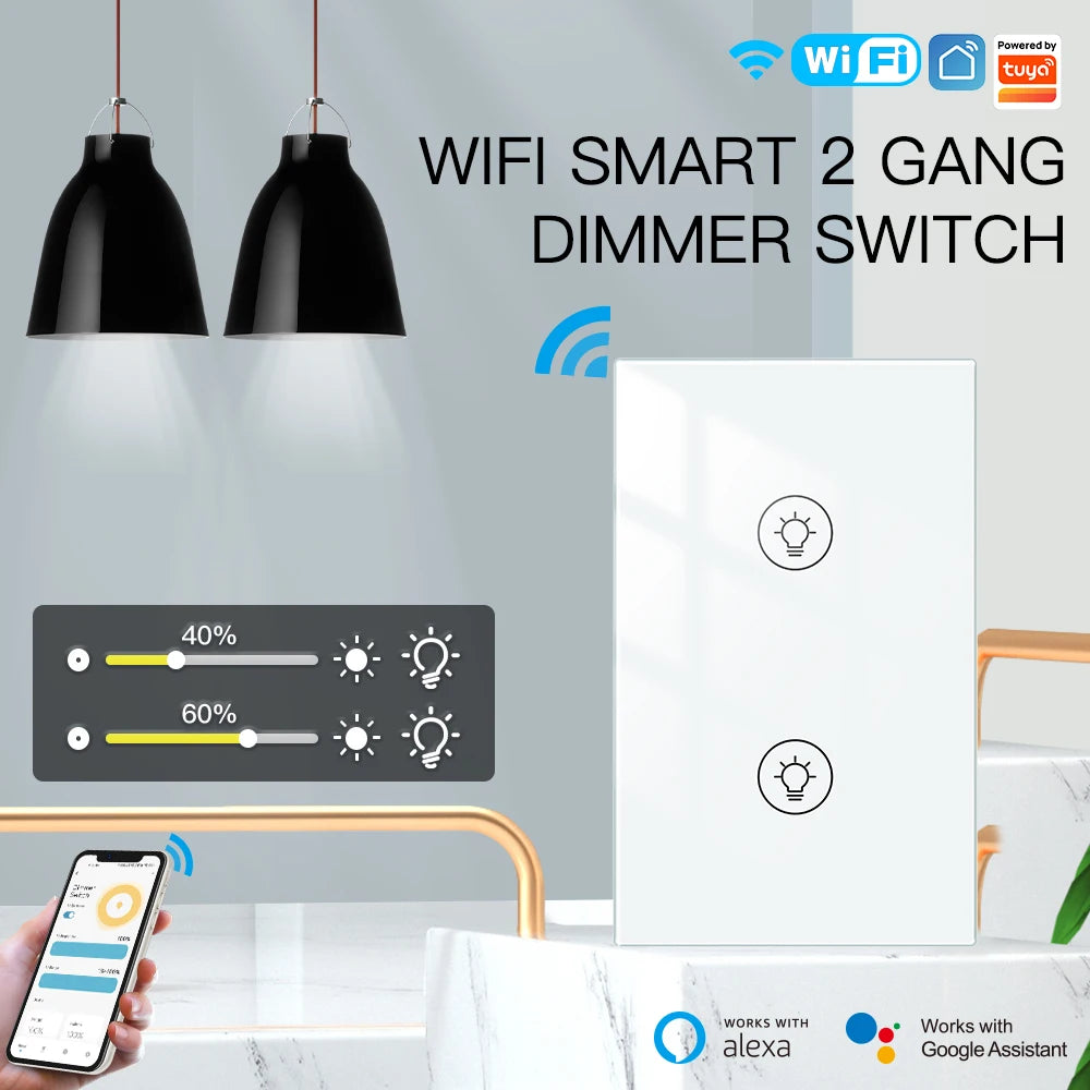 MOES Tuya WiFi Mehrfach-Lichtdimmerschalter