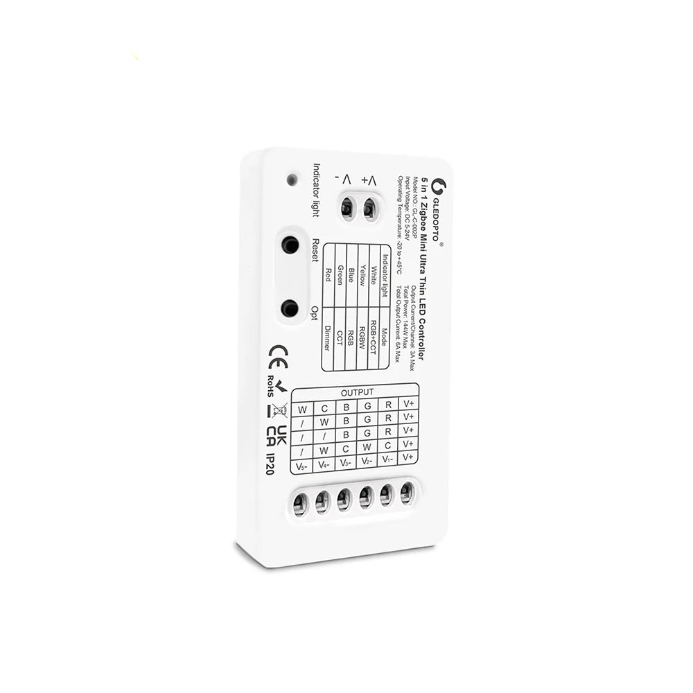 Gledopto Zigbee 3.0 DC5-24V Mini 5 in 1 RGBCCT/RGBW/RGB/CCT/Dimmer