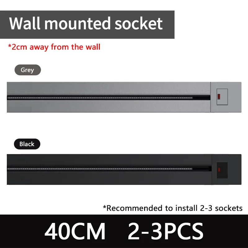 Wall power rail socket