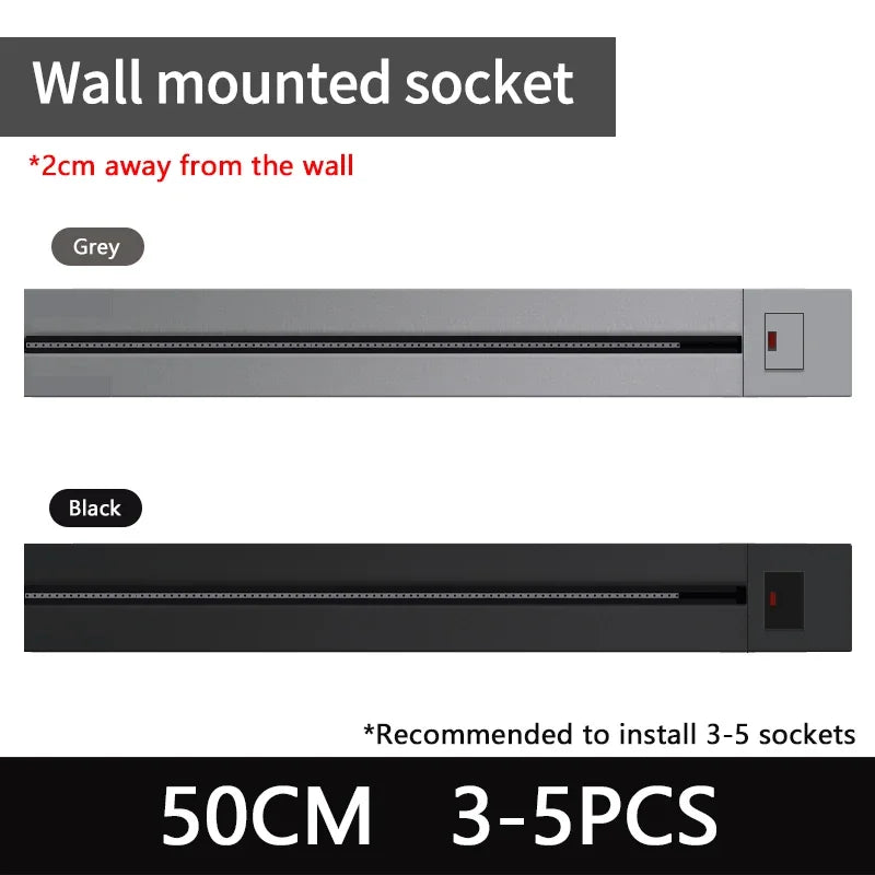 Wall power rail socket