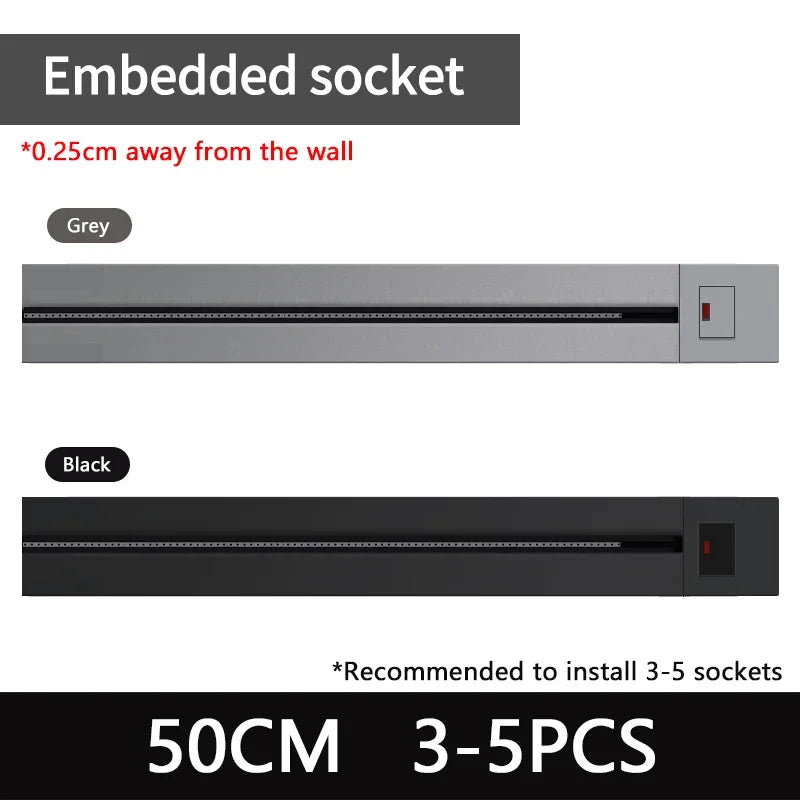 Wall power rail socket