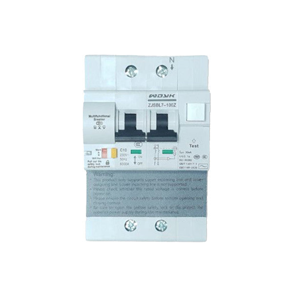 WDYK RCBO POW 10A 2P Wi-Fi Smart Residual Current Operated Circuit Breaker, power meter, overload protection (max. 10A, 1P+1N)