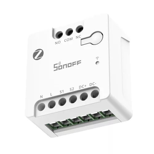 Sonoff MINI-ZBD terminal layout and wiring connections
